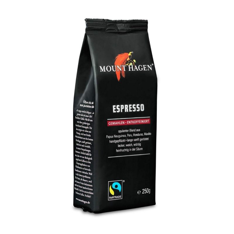 Mount Hagen Bio Koffeinmentes Espresso kave orolt