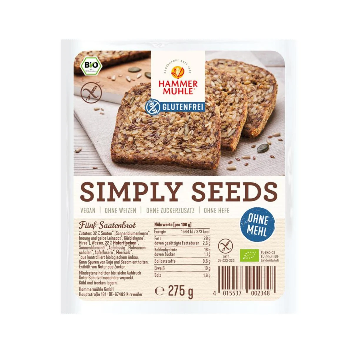 Simply Seeds BIO magos kenyér gluténmentes