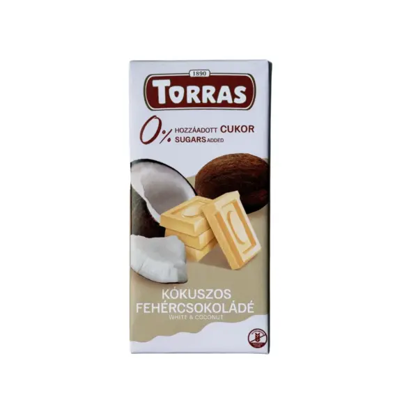 Torras kókuszos fehércsokoládé 75g Torras kókuszos fehércsokoládé 75g
