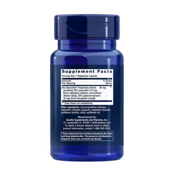 life extension bio quercetin hátoldali címke life extension bio quercetin hátoldali címke