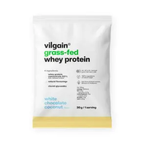 Vilgain grass fed Whey fehérje kókuszos fehércsokis 30g