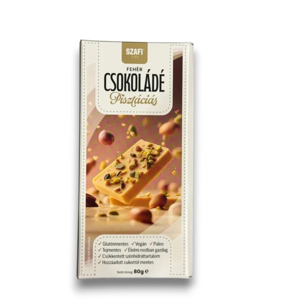 szafi-life-csoki-pisztacia Szafi Life Fehércsokoládé pisztáciával 80g