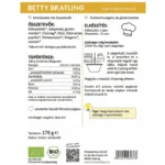 Histaminikus Betty Bratling fasírtpor címke