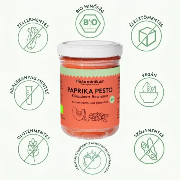 Histaminikus bio paprika pesto mentességek Histaminikus bio paprika pesto mentességek