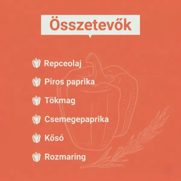 Histaminikus bio paprika pesto összetevők Histaminikus bio paprika pesto összetevők