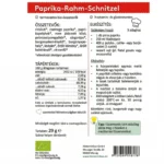 Histaminikus bio paprikás tejszínes szelet címke