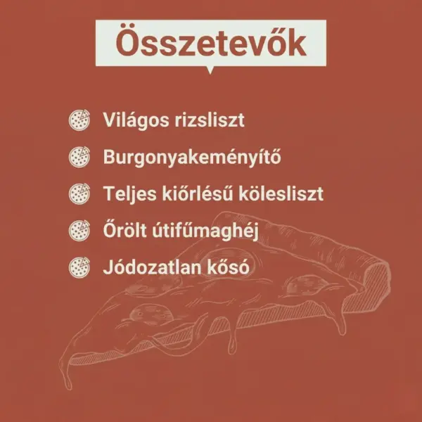 Histaminikus bio pizza lisztkeverék gluténmentes 320g (3) Histaminikus bio pizza lisztkeverék összetevők