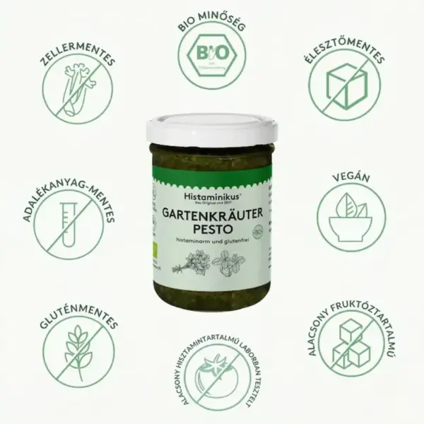 Histaminikus bio zöldfűszeres pesto mentességek Histaminikus bio zöldfűszeres pesto mentességek