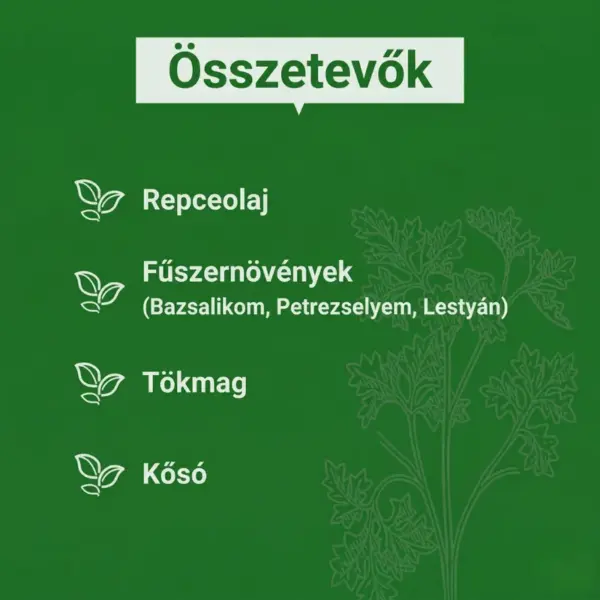 Histaminikus bio zöldfűszeres pesto összetevők Histaminikus bio zöldfűszeres pesto összetevők