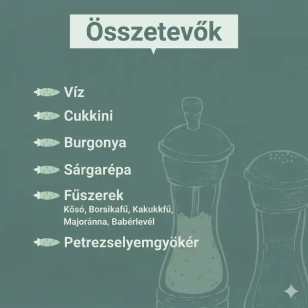 Histaminikus cukkini leves bio összetevők Histaminikus cukkini leves bio összetevők