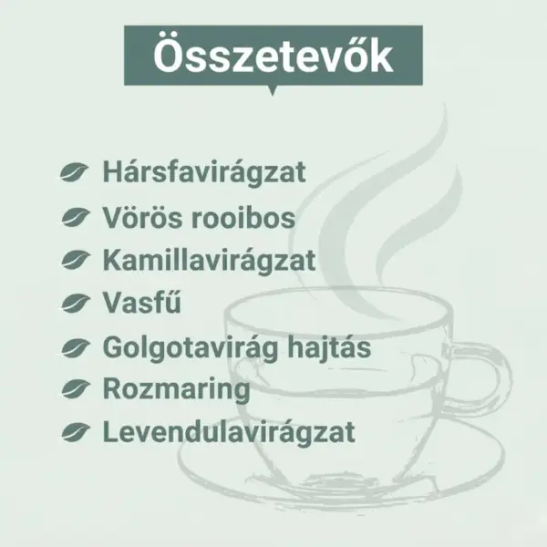 Histaminikus relaxációs teakeverék összetevők Histaminikus relaxációs teakeverék összetevők