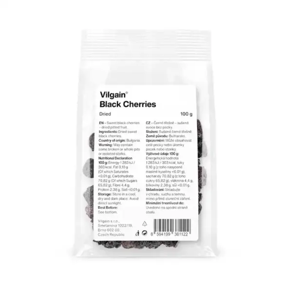 Vilgain aszalt fekete cseresznye 100g Vilgain aszalt fekete cseresznye 100g