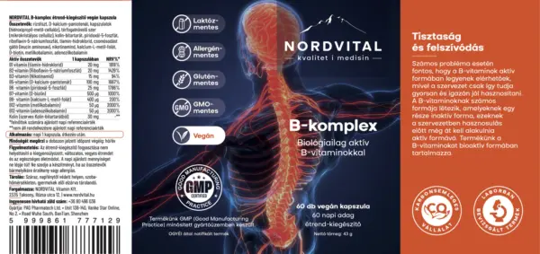 Nordvital vegán b-komplex 60db Nordvital vegán b-komplex 60db
