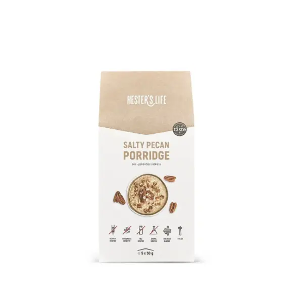Hester's Life salty pecan porridge pack