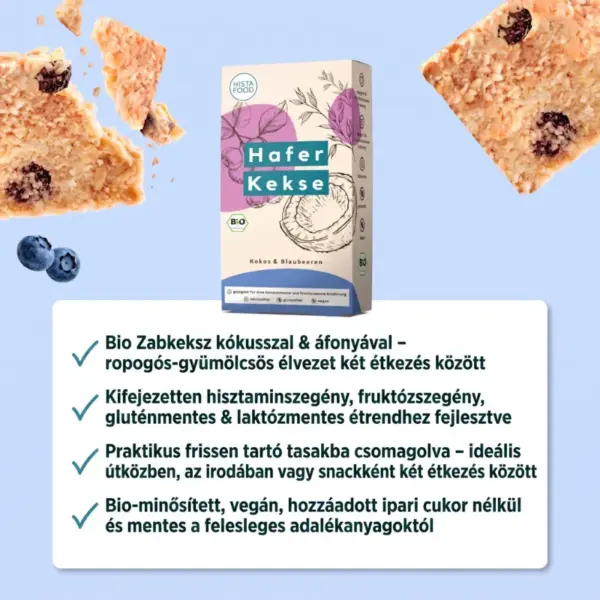 Histafood bio zabkeksz kókuszos- áfonyás (4) Histafood bio zabkeksz kókuszos- áfonyás (4)