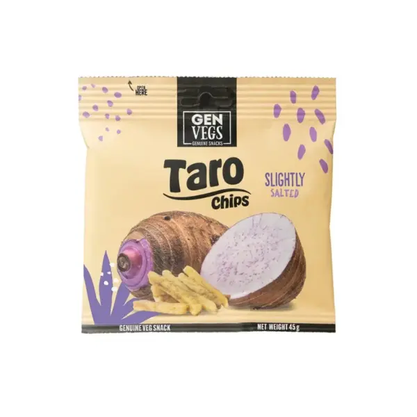 Genuine Snacks Enyhén sózott Taró chips 45g